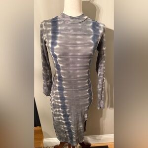 Young Fabulous & Broke Charcoal Tie-Dye Long Sleeve Dress